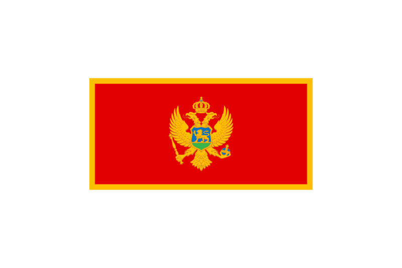 モンテネグロ (Montenegro)国旗のフリー素材、無料素材イラストダウンロード　ai png