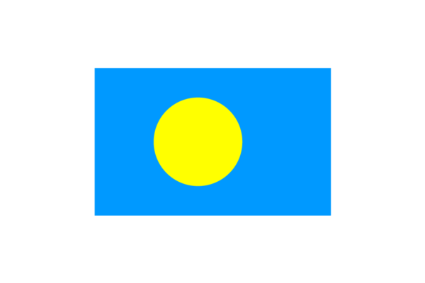 オセアニア（大洋州）パラオ (Palau)国旗のフリー素材、無料素材イラストダウンロード　ai png