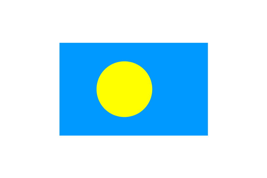 オセアニア（大洋州）パラオ (Palau)国旗のフリー素材、無料素材イラストダウンロード　ai png