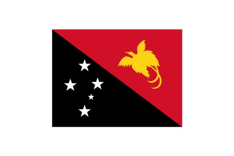 オセアニア（大洋州）パプアニューギニア (Papua New Guinea)国旗のフリー素材、無料素材イラストダウンロード　ai png