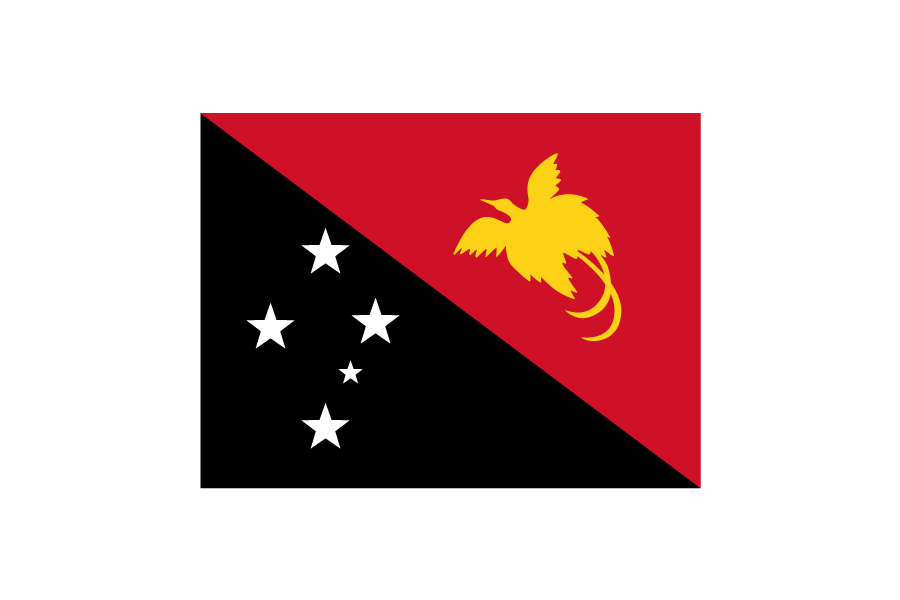 オセアニア（大洋州）パプアニューギニア (Papua New Guinea)国旗のフリー素材、無料素材イラストダウンロード　ai png