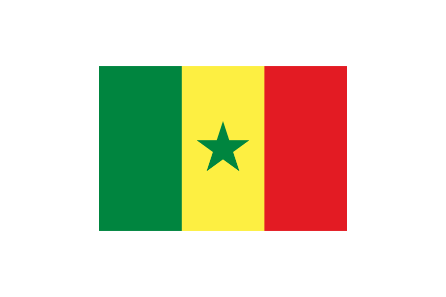 西アフリカ-セネガル (Senegal)国旗のフリー素材、無料素材イラストダウンロード　ai png