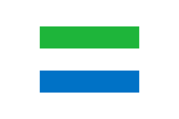 西アフリカ-シエラレオネ (Sierra Leone)国旗のフリー素材、無料素材イラストダウンロード　ai png