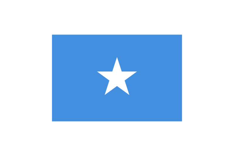 東アフリカ-ソマリア (Somalia)国旗のフリー素材、無料素材イラストダウンロード　ai png