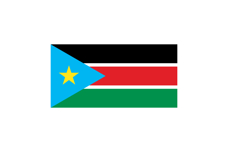 東アフリカ-南スーダン (South Sudan)国旗のフリー素材、無料素材イラストダウンロード　ai png