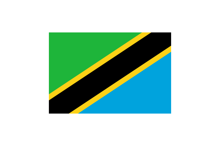 東アフリカ-タンザニア (Tanzania)国旗のフリー素材、無料素材イラストダウンロード　ai png