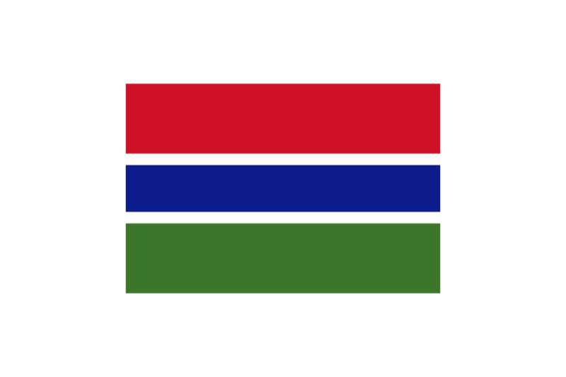 西アフリカ-ガンビア (Gambia)国旗のフリー素材、無料素材イラストダウンロード　ai png