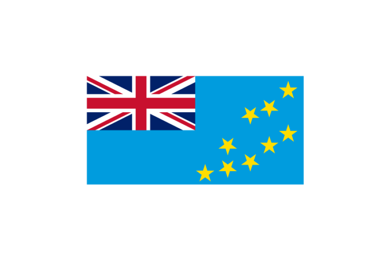 オセアニア（大洋州）ツバル (Tuvalu)国旗のフリー素材、無料素材イラストダウンロード　ai png