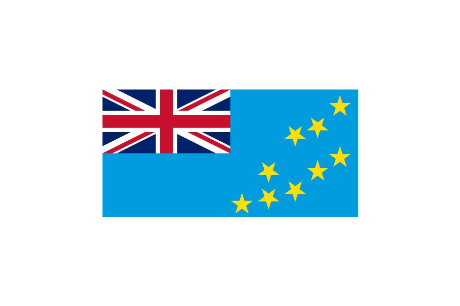 オセアニア（大洋州）ツバル (Tuvalu)国旗のフリー素材、無料素材イラストダウンロード　ai png