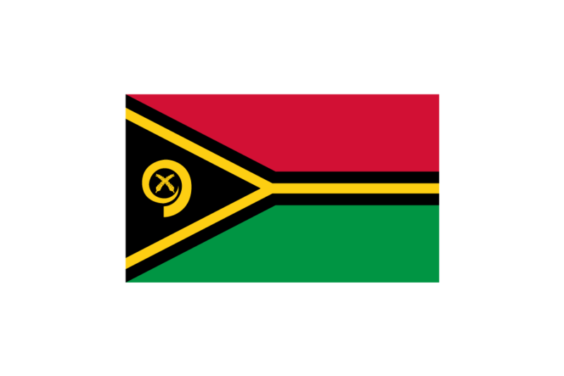 オセアニア（大洋州）バヌアツ (Vanuatu)国旗のフリー素材、無料素材イラストダウンロード　ai png