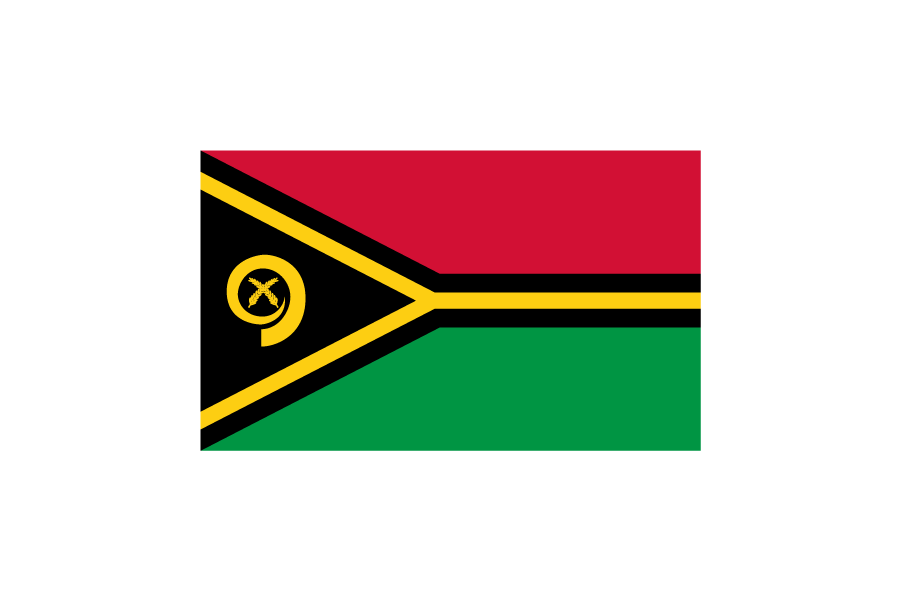 オセアニア（大洋州）バヌアツ (Vanuatu)国旗のフリー素材、無料素材イラストダウンロード　ai png
