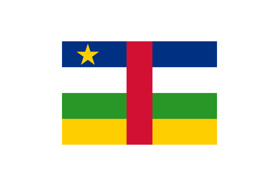 中央アフリカ-中央アフリカ共和国 (Central African Republic)国旗のフリー素材、無料素材イラストダウンロード　ai png