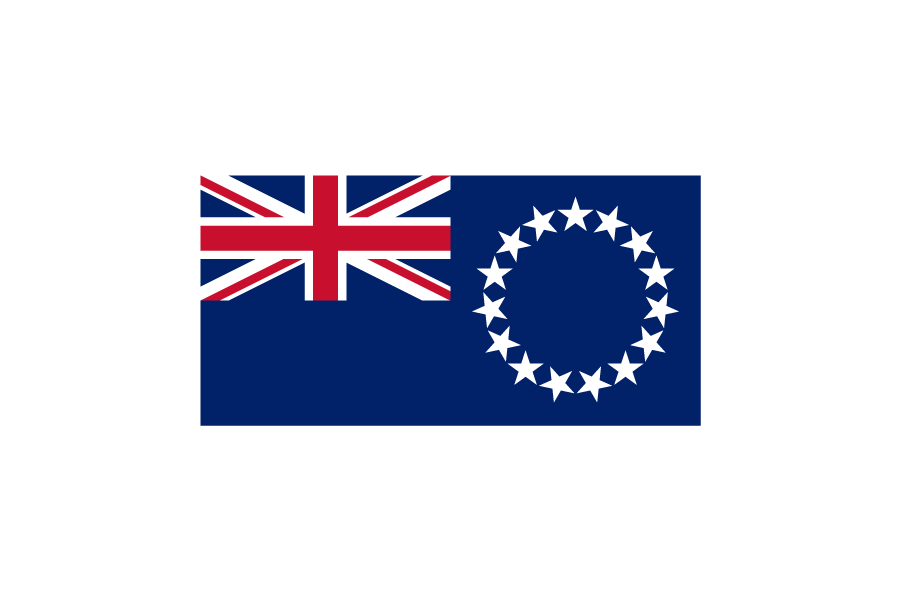 オセアニア（大洋州）クック諸島 (Cook Islands) - ニュージーランドの自由連合国国旗のフリー素材、無料素材イラストダウンロード　ai png