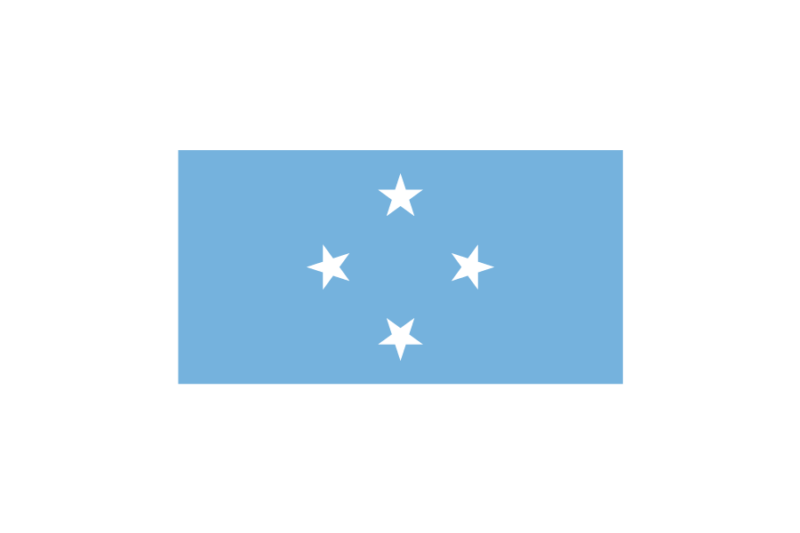 オセアニア（大洋州）ミクロネシア連邦 (Federated States of Micronesia)国旗のフリー素材、無料素材イラストダウンロード　ai png