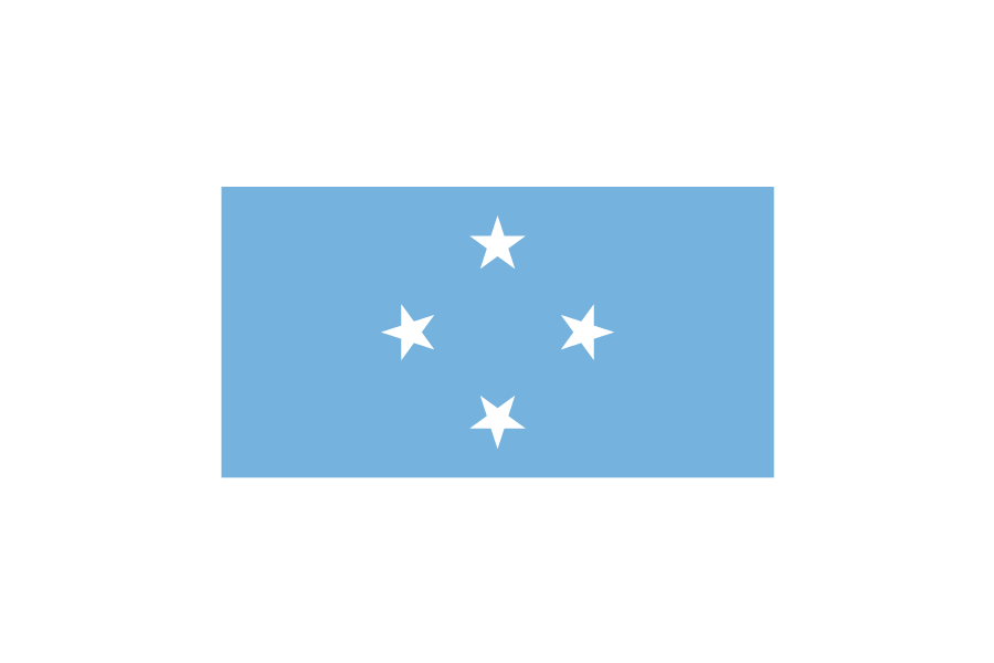 オセアニア（大洋州）ミクロネシア連邦 (Federated States of Micronesia)国旗のフリー素材、無料素材イラストダウンロード　ai png