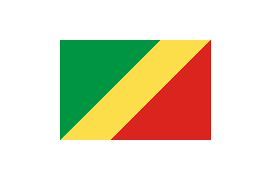 中央アフリカ-コンゴ共和国 (Republic of the Congo)国旗のフリー素材、無料素材イラストダウンロード　ai png