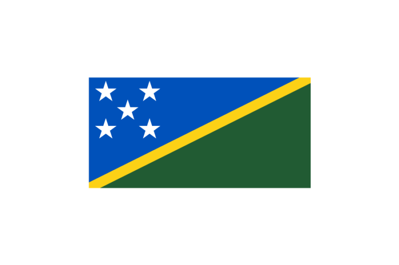 オセアニア（大洋州）ソロモン諸島 (Solomon Islands)国旗のフリー素材、無料素材イラストダウンロード　ai png