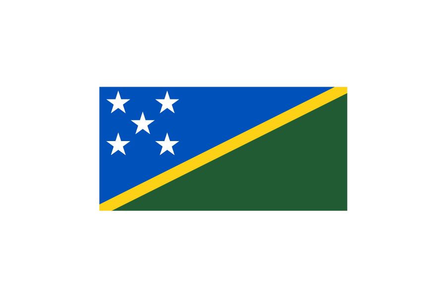 オセアニア（大洋州）ソロモン諸島 (Solomon Islands)国旗のフリー素材、無料素材イラストダウンロード　ai png