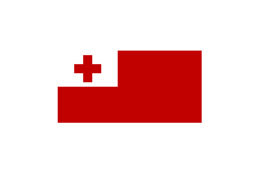 オセアニア（大洋州）トンガ (Tonga)国旗のフリー素材、無料素材イラストダウンロード　ai png