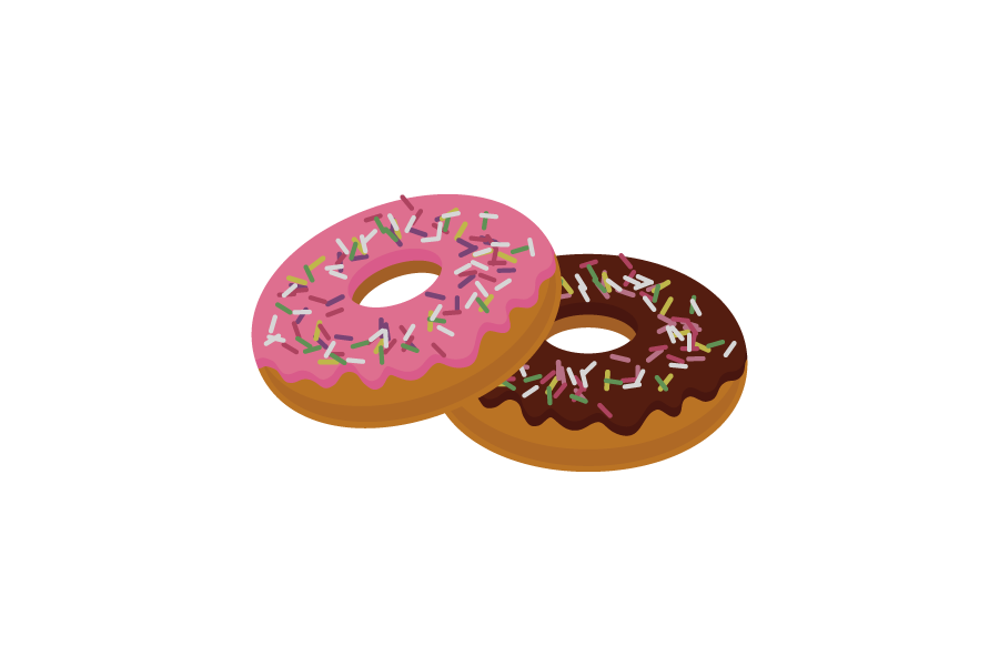ドーナツイラストレーター　データ　無料素材ダウンロード　ai png