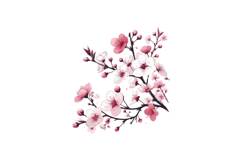 桜 イラスト かわいい  花びら 散る 枝 角など SVG  無料　イラスト素材ダウンロード