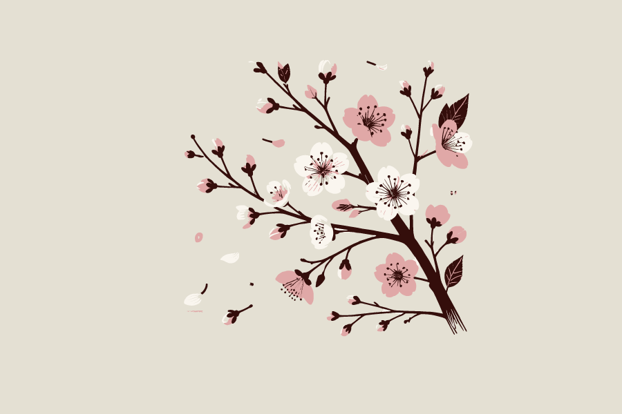 桜 イラスト かわいい 花びら 散る 枝 角など SVG 無料　イラスト素材ダウンロード
