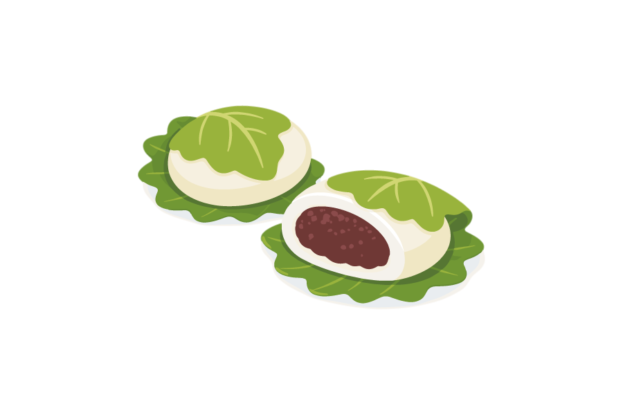 和菓子・柏餅のイラスト