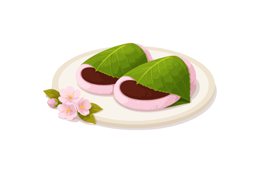 ひな祭り・桜もちのイラスト