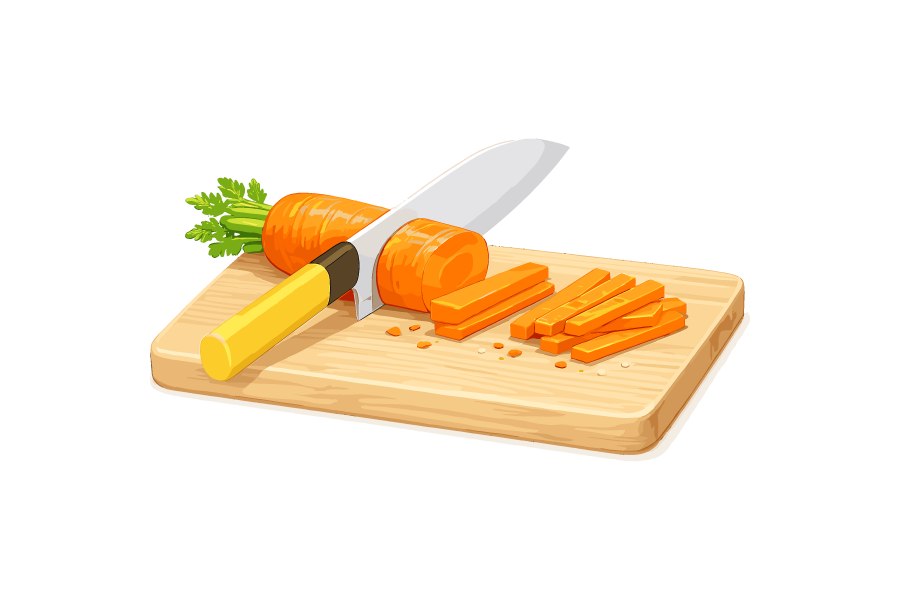 人参の切り方・短冊切りのイラスト