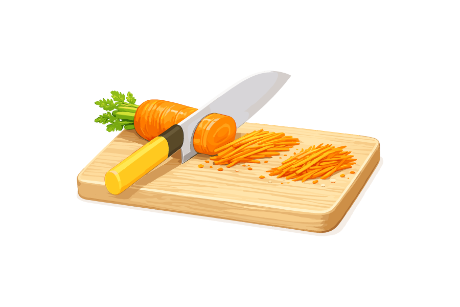 人参の切り方・千切りのイラスト