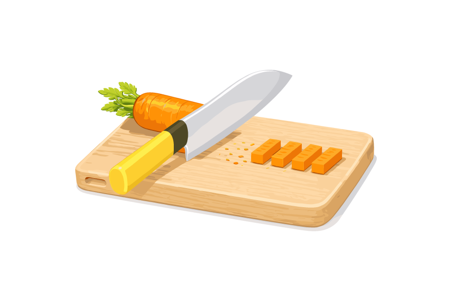 人参の切り方・拍子切りのイラスト