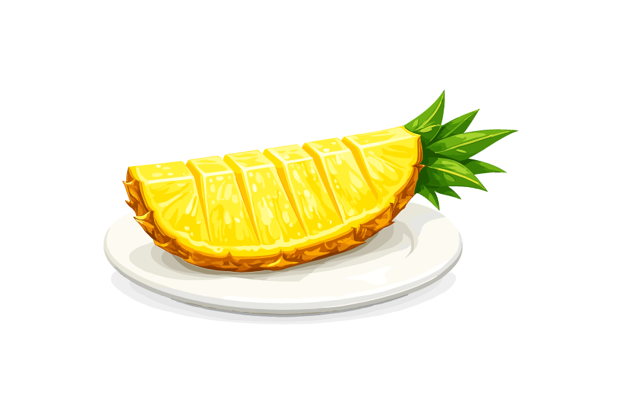 カットしたパイナップルのイラスト