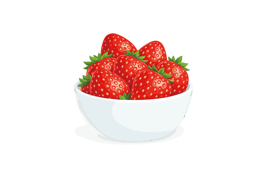 いちごの盛り合わせのイラスト