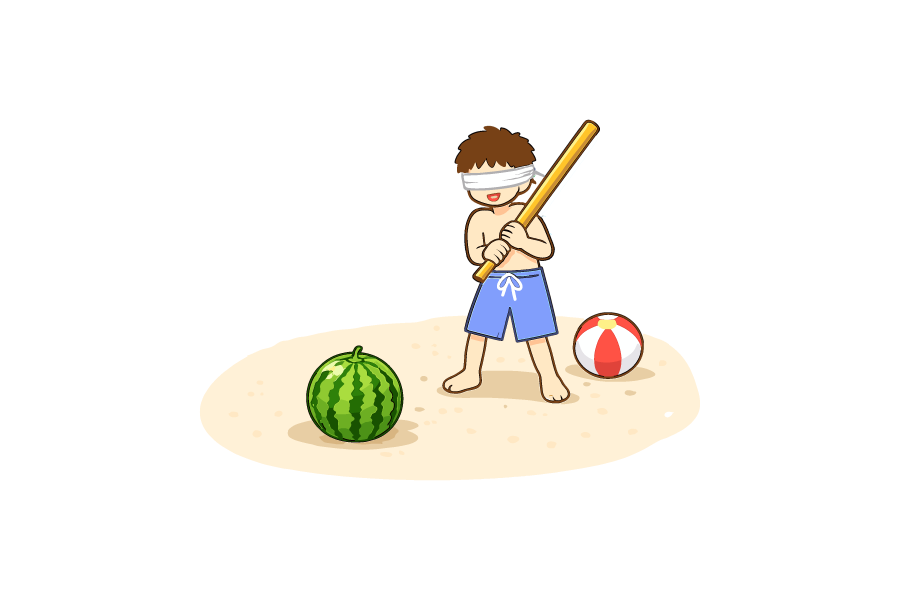 スイカ割りのイラスト