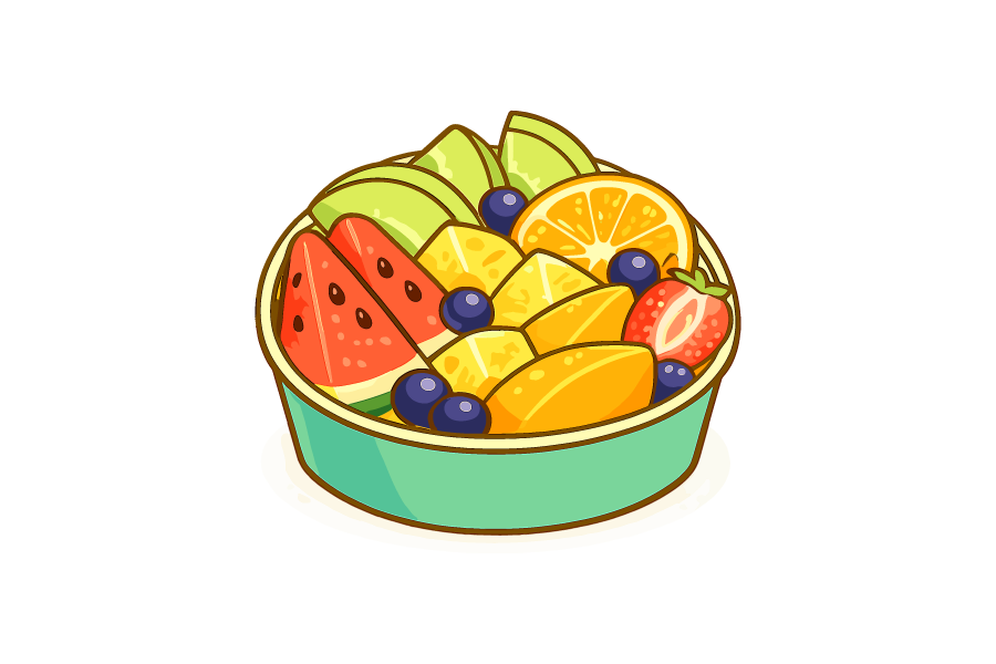 カットフルーツの盛り合わせのイラスト