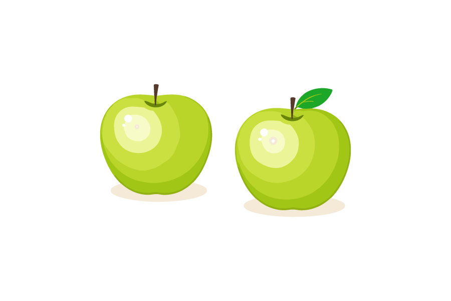青りんご（林檎）・果物イラスト素材