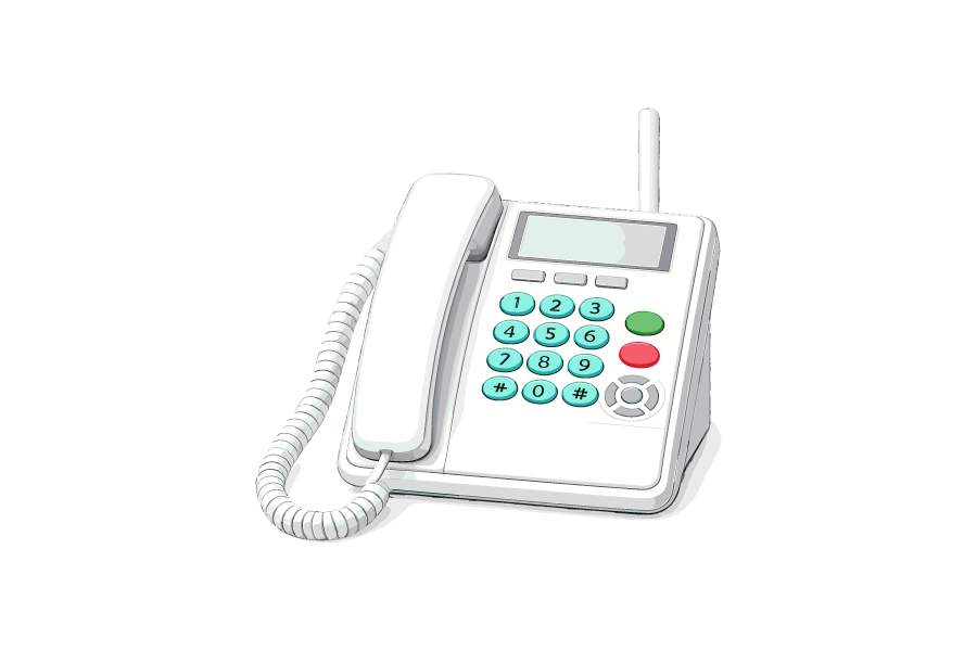 家庭用の電話機のイラスト