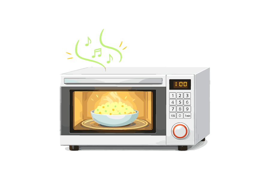 電子レンジで温めのイラスト