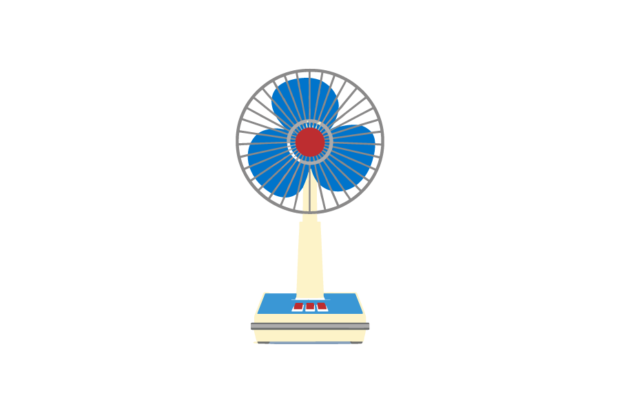 レトロな扇風機のイラスト