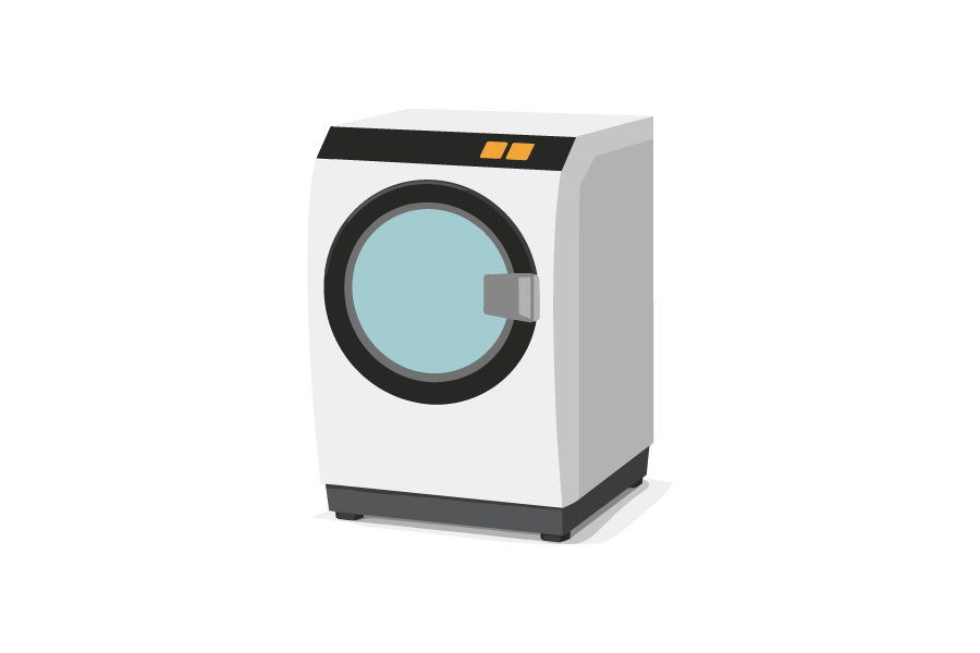 ドラム式の洗濯機のイラスト