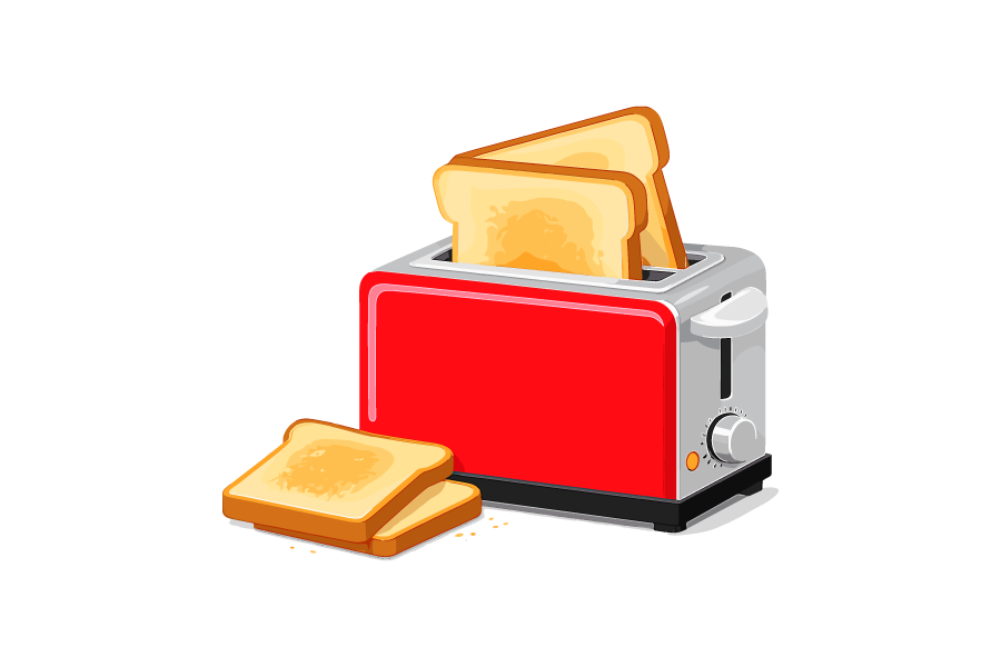 パンとトースターのイラスト
