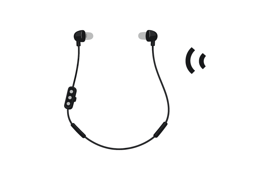 ワイヤレスイヤホンのイラスト