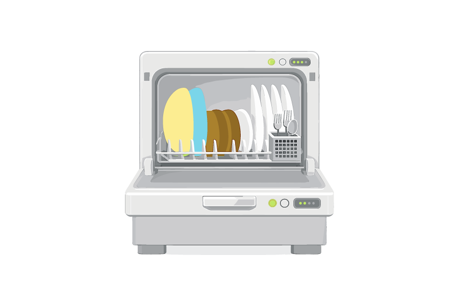 食器洗い機（食洗機）のイラスト
