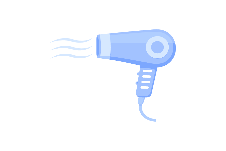 ドライヤーの送風のイラスト