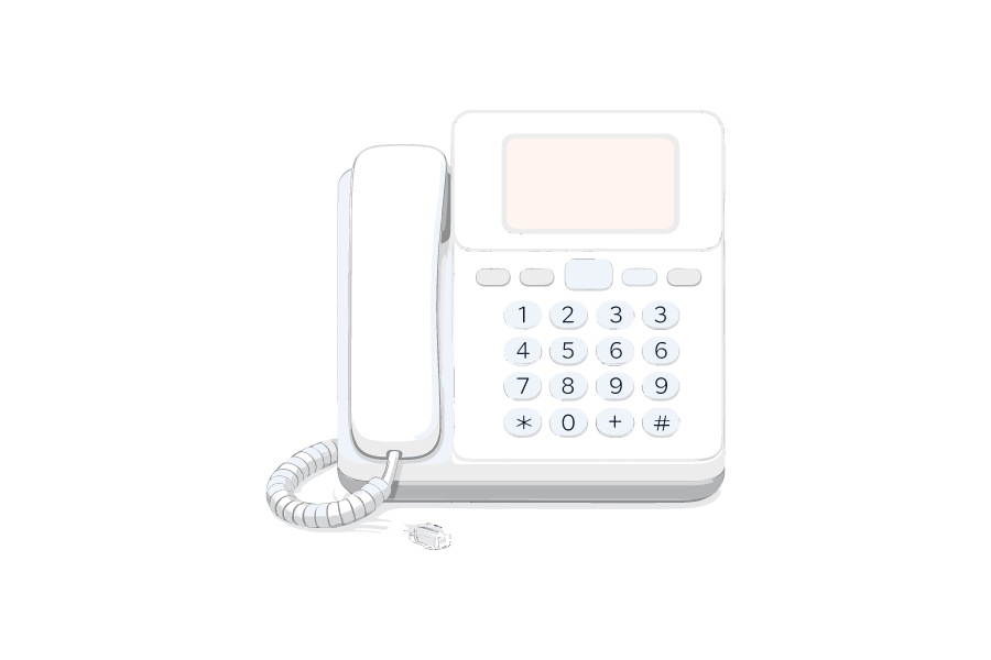 家庭用の電話機のイラスト