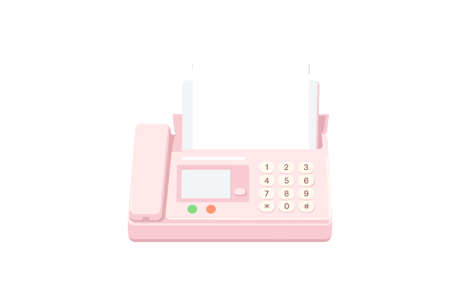 家庭用FAX機のイラスト