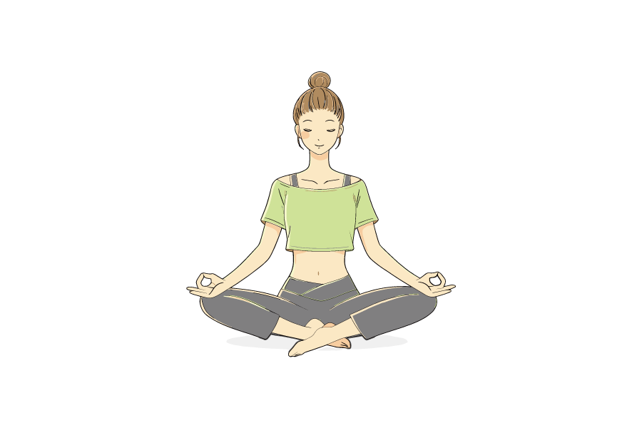 ヨガのポーズをする女性