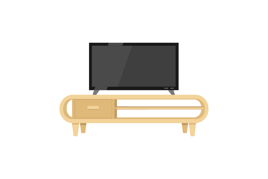 テレビとテレビボードのイラスト