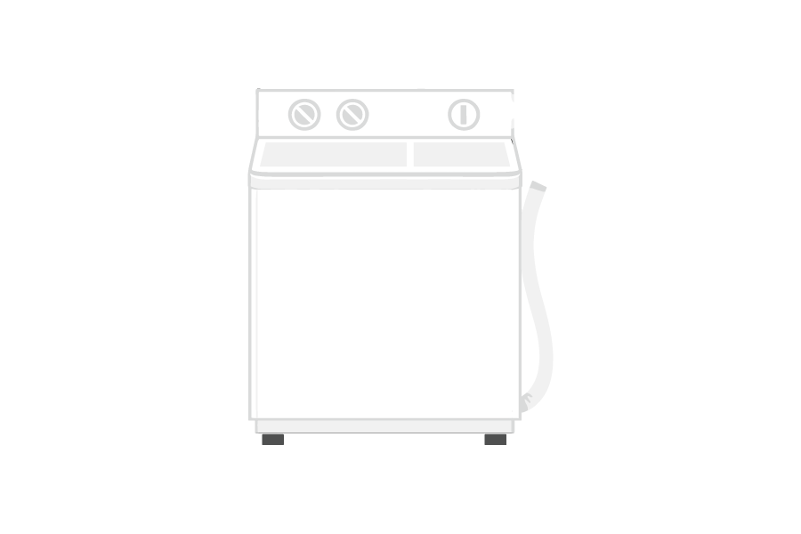 二槽式の洗濯機のイラスト
