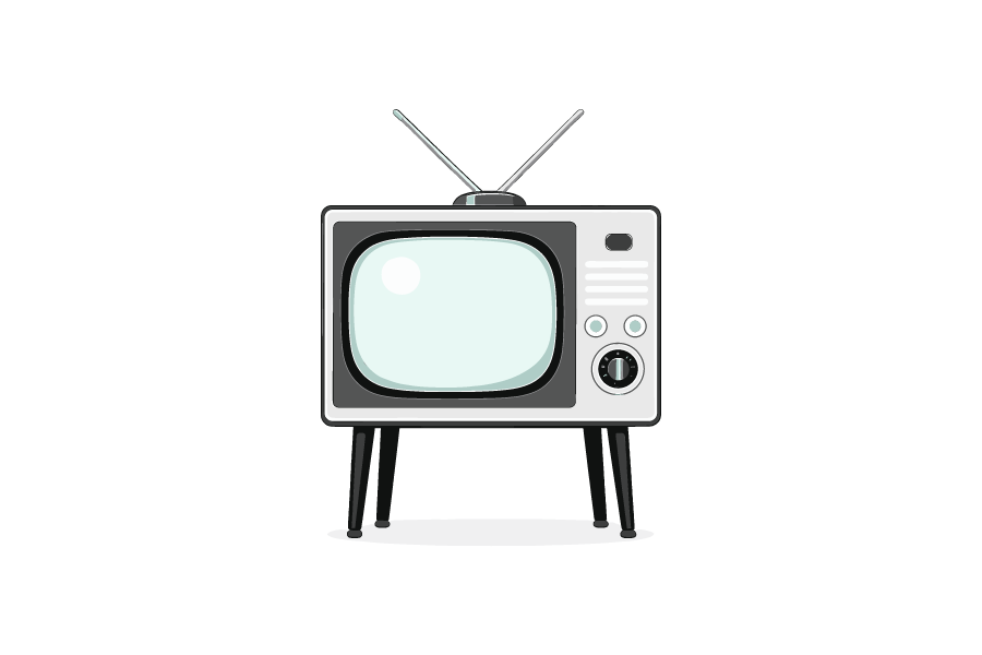 レトロなブラウン管テレビのイラスト